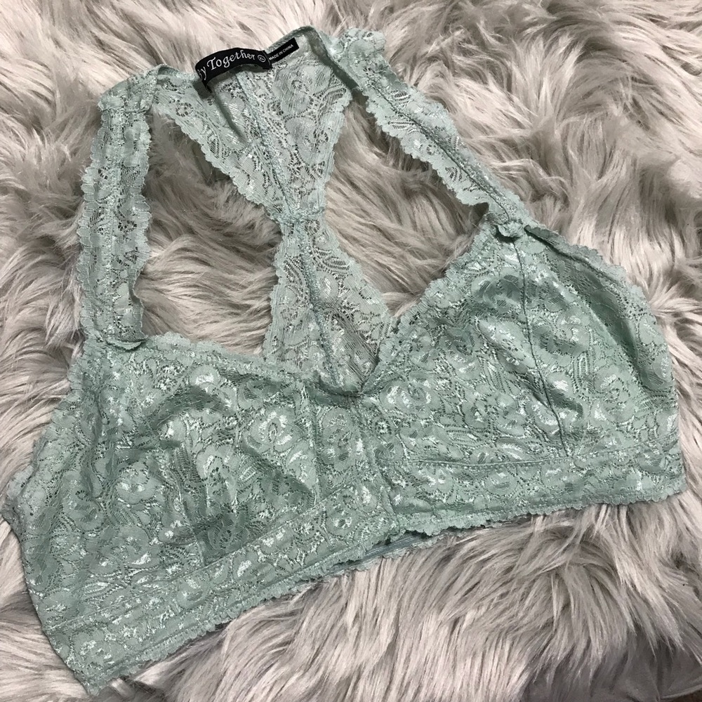 Light Blue Lace Racerback Bralette